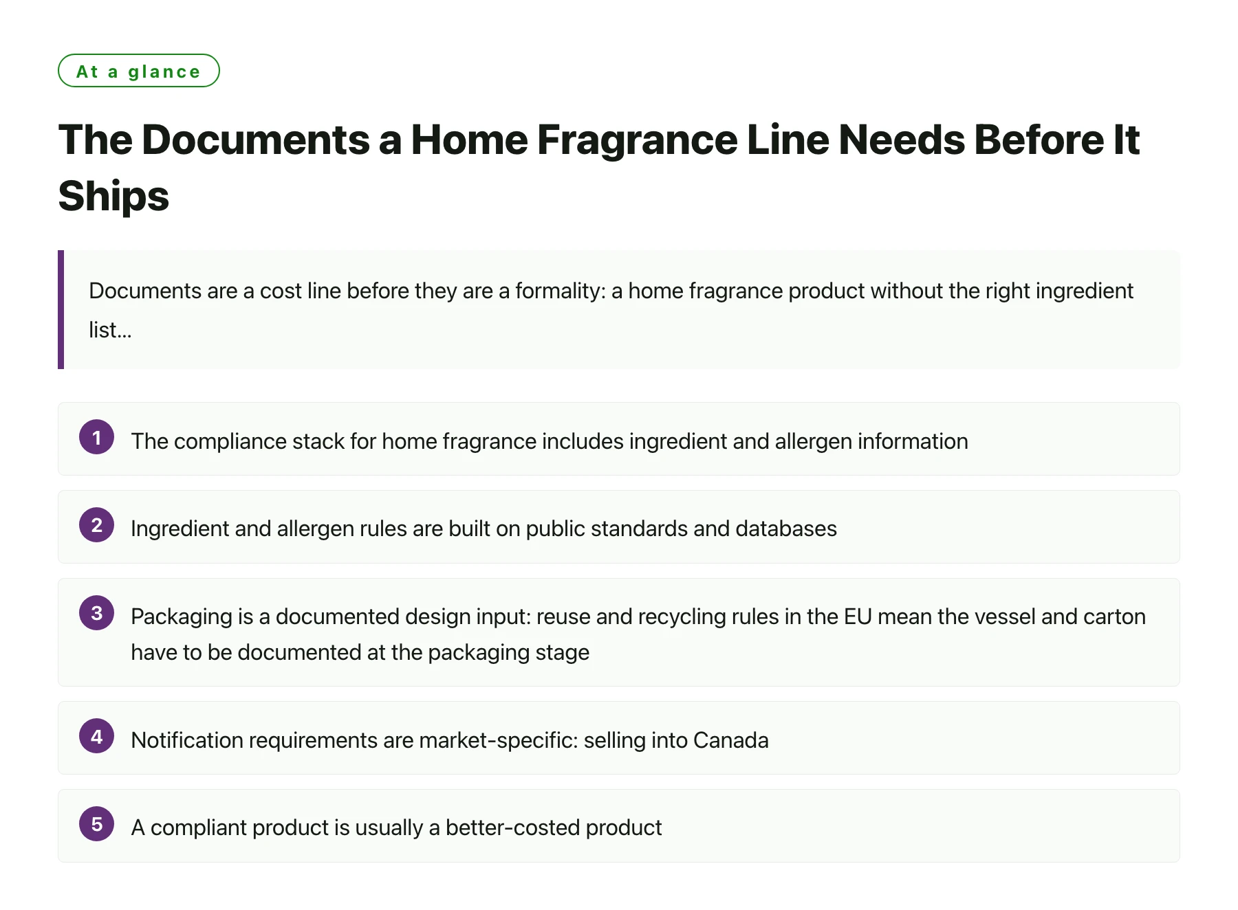 The Documents a Home Fragrance Line Needs Before It Ships——全文要点速览